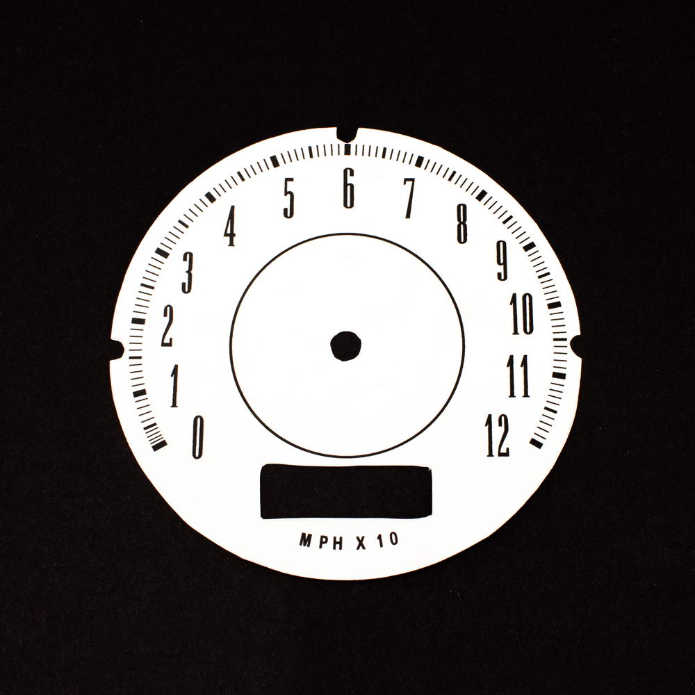 67 71 A Body WHITE Rallye Speedometer Face 120MPH no trip odo