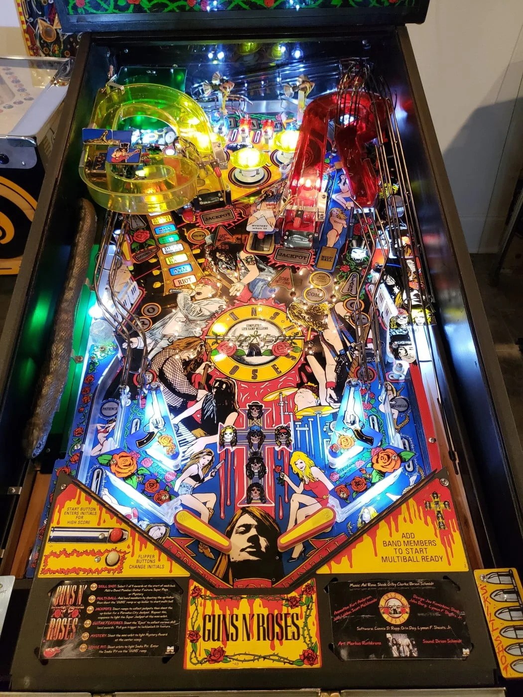 Guns N Roses Pinball Machine Premium Pinballs LLC