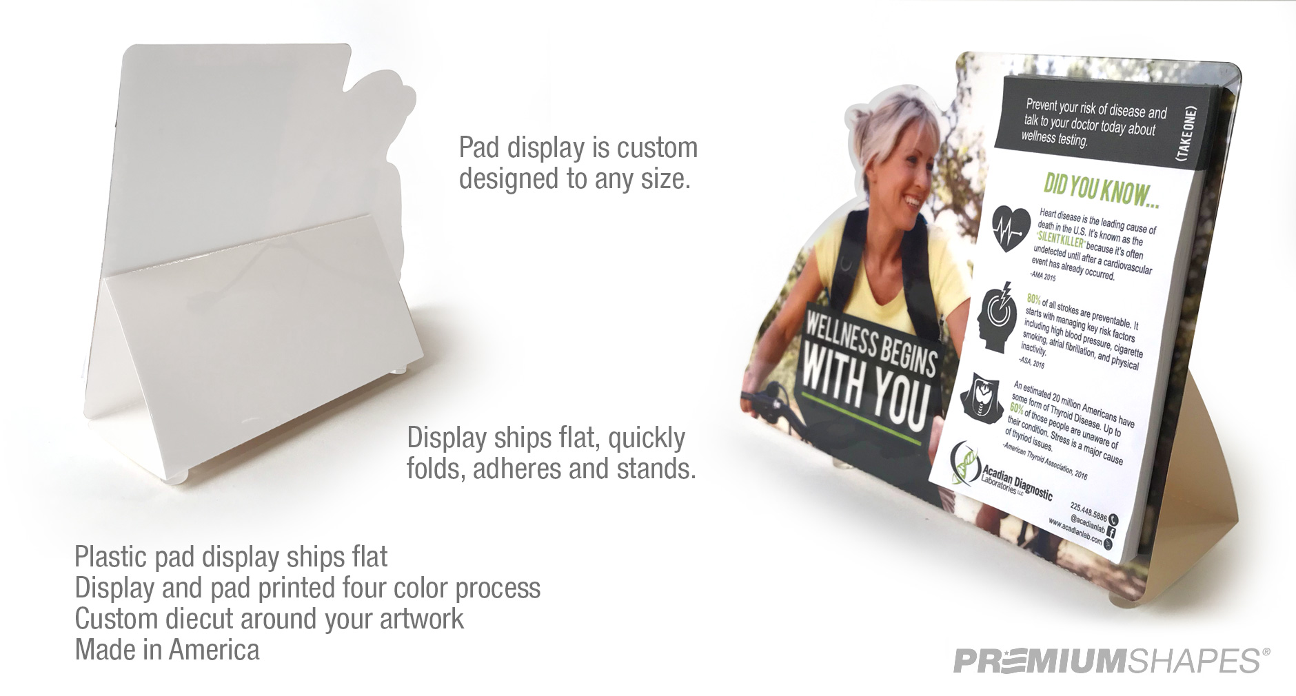 PLPADDISC Custom Diecut Tear Off Pad Display