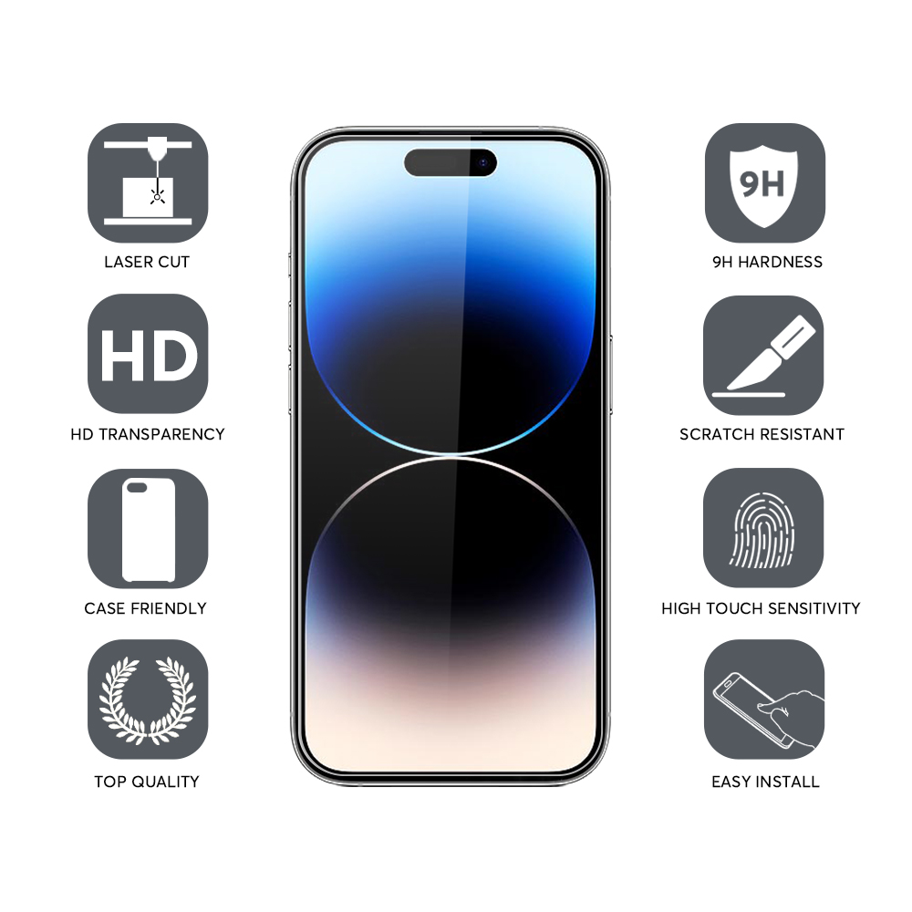 iPhone 14 Pro Max Glass Screen Protector (HD Clear) Premium Shieldz