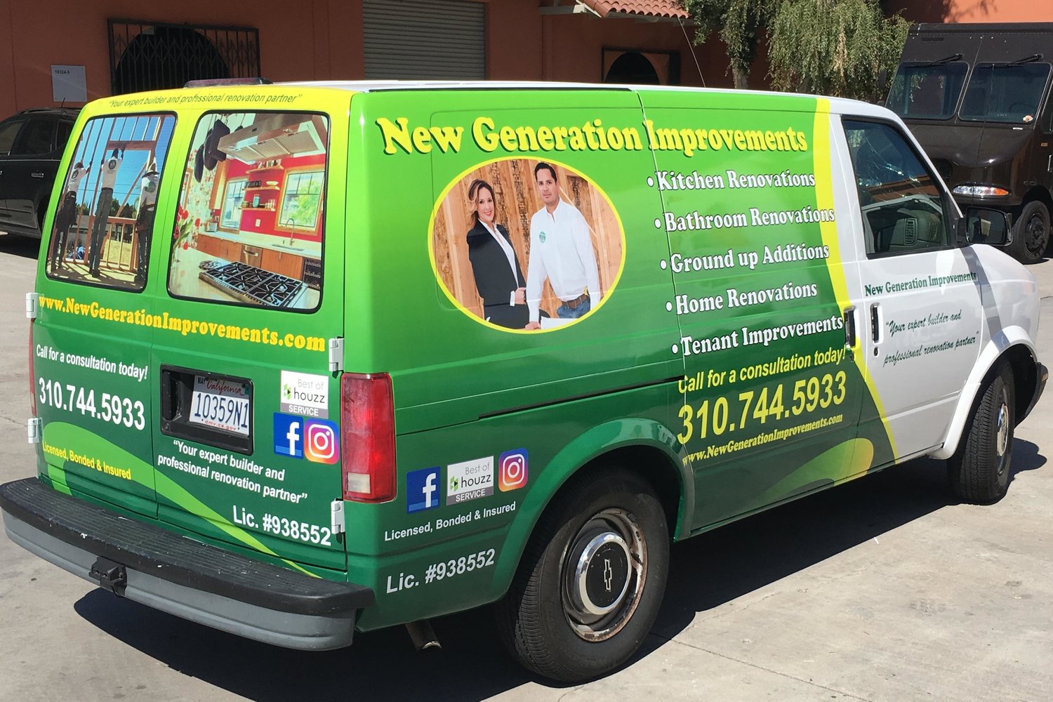 Vehicle Wrap For New Generation Home Improvements in Encino Premium