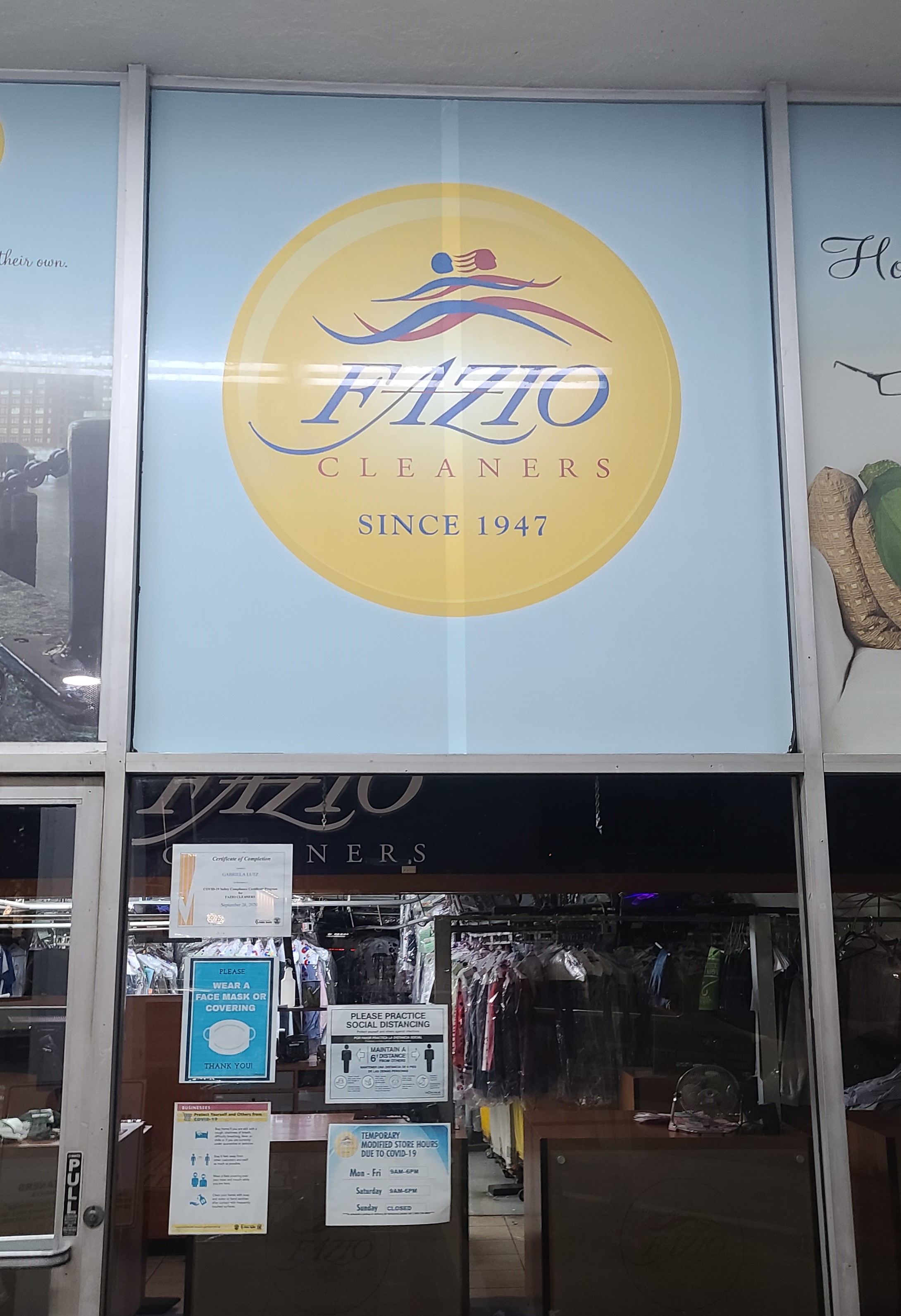 Perforated Window Graphics for Fazio Cleaners in Los Angeles Premium
