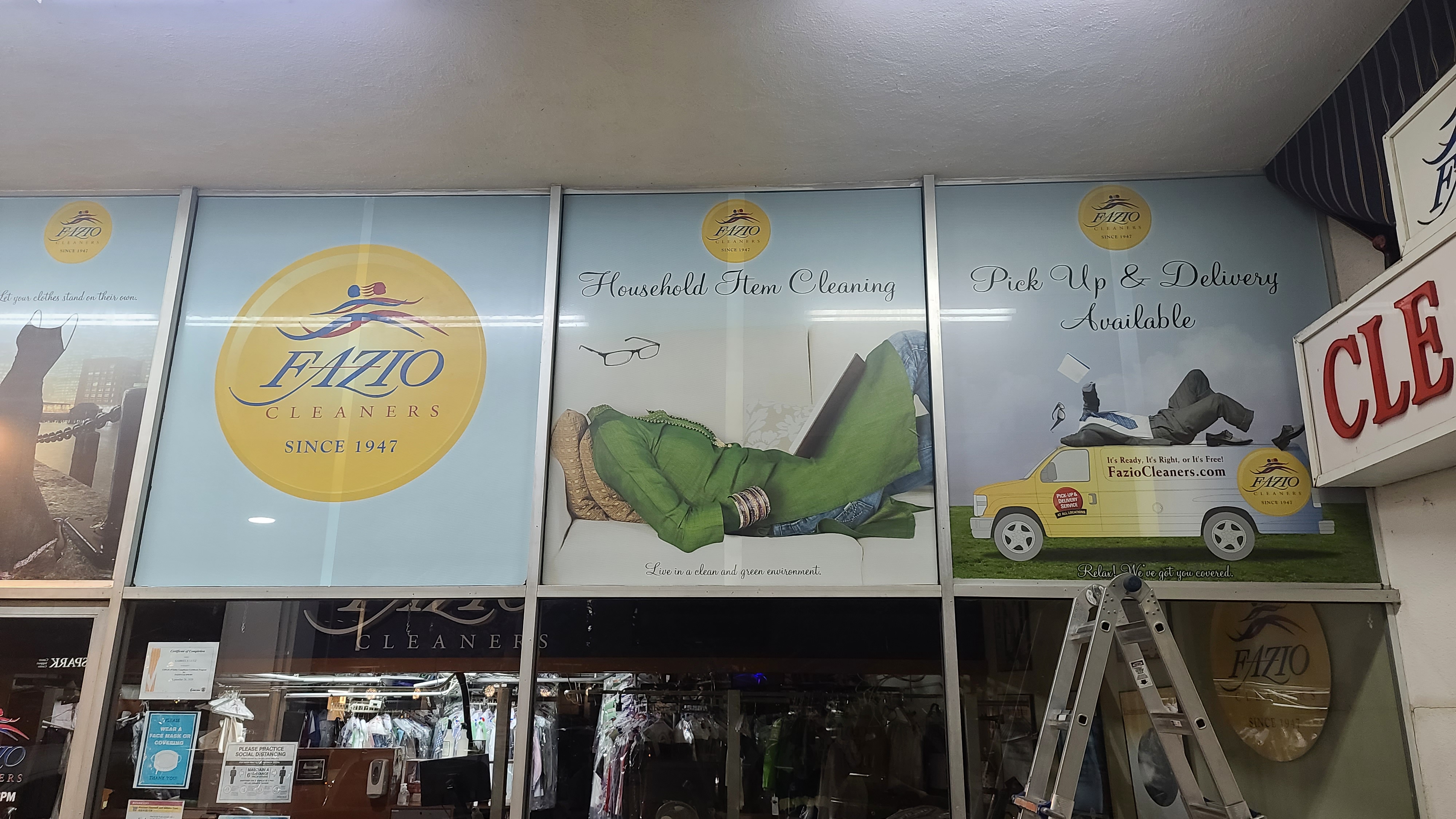 Perforated Window Graphics for Fazio Cleaners in Los Angeles Premium