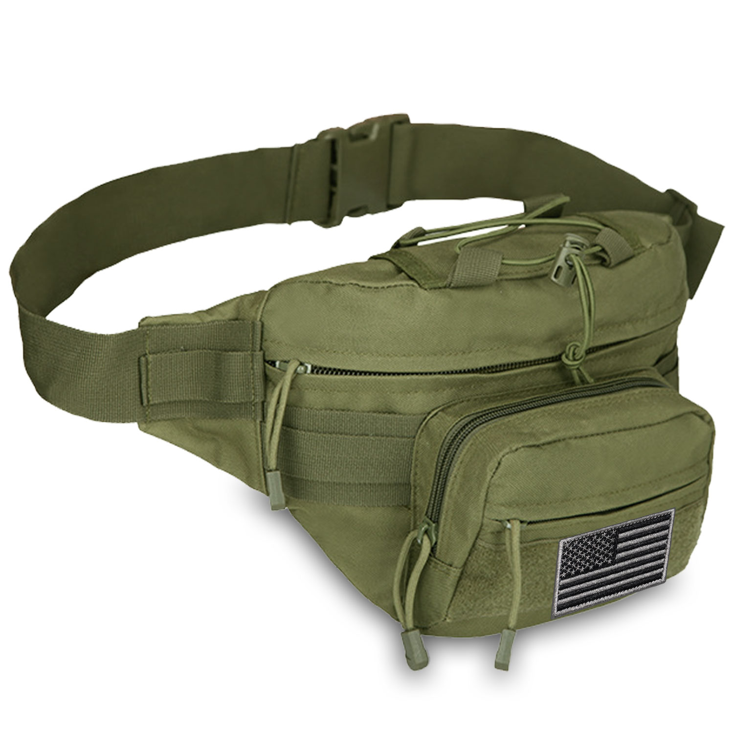 EDC Fanny Pack Tactical Pouch with USA Flag Patch DROPSHIPPERS
