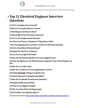 Top 21 Electrical Engineer Interview Questions In 2026 [With Answers]