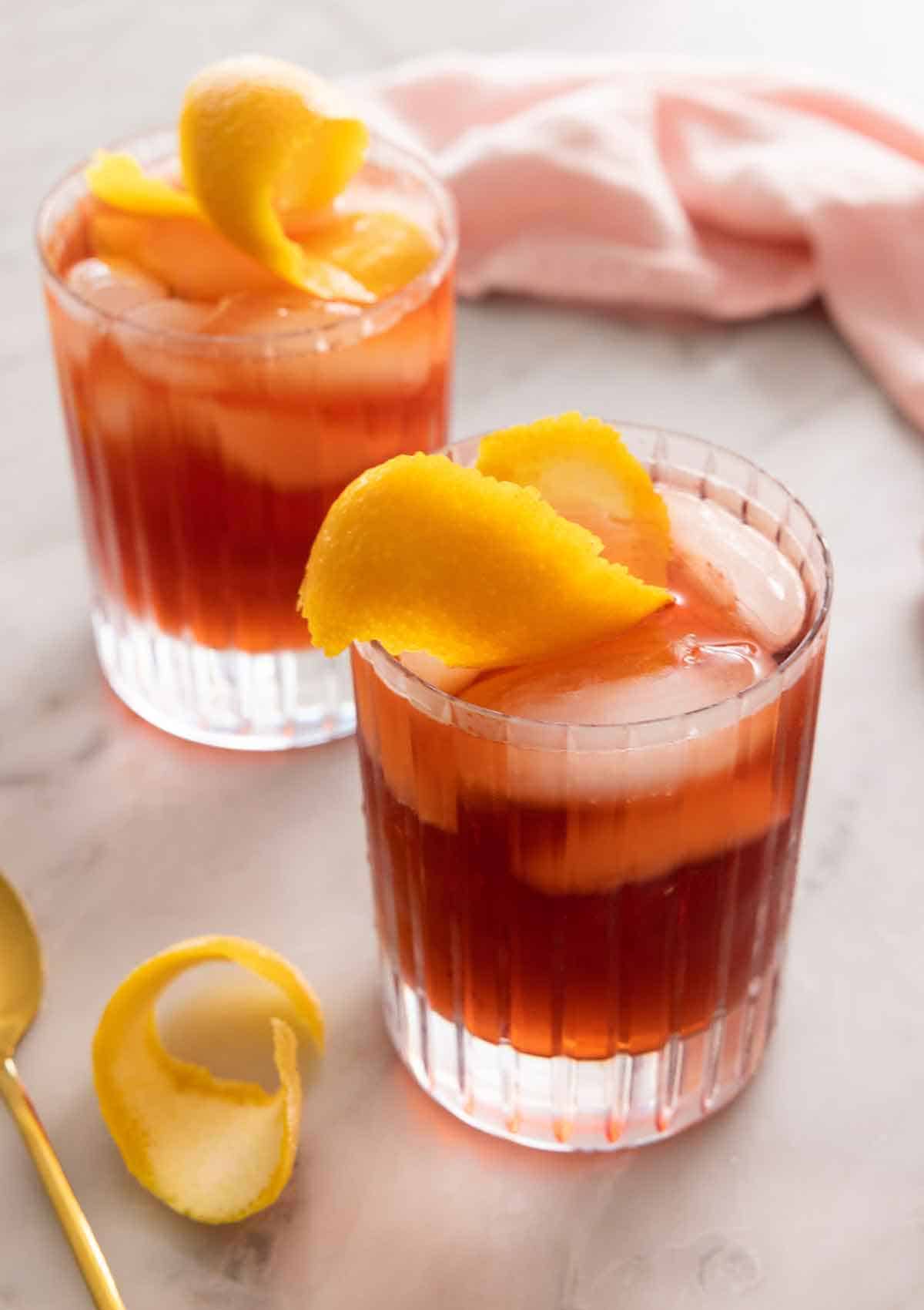 Cocktails drinks with Orange peel CockTail Seeker