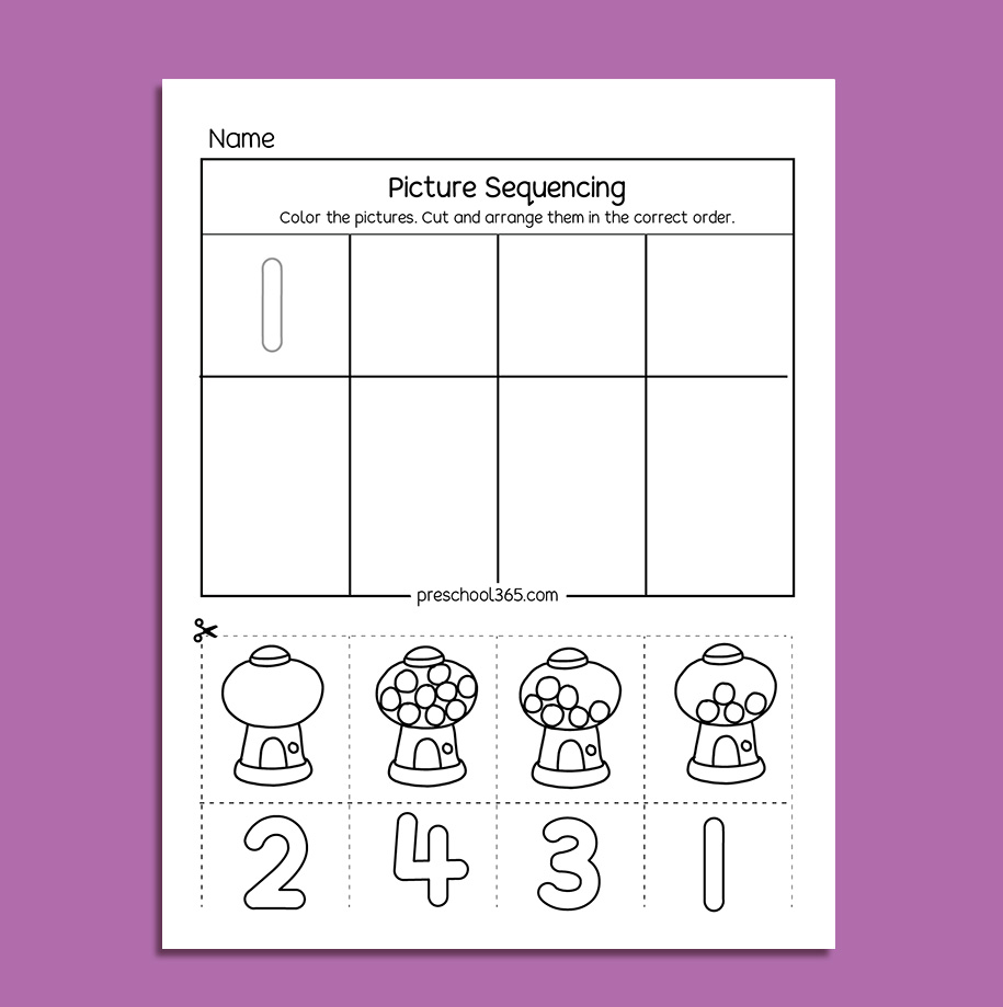Preschool Sequence Activity Packet for 24yrolds