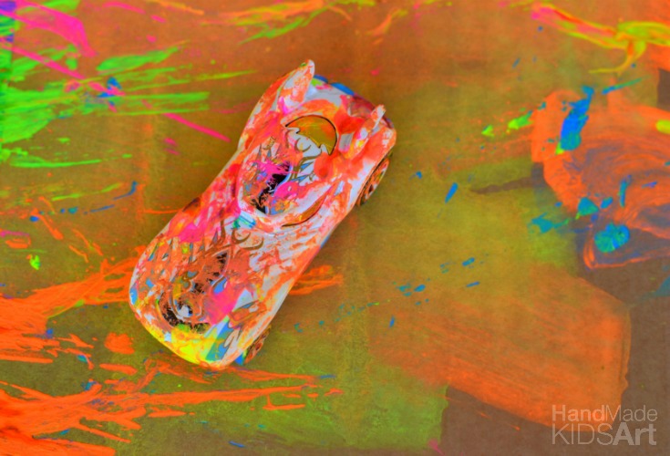 Race Car Ramp Painting Preschool STEAM