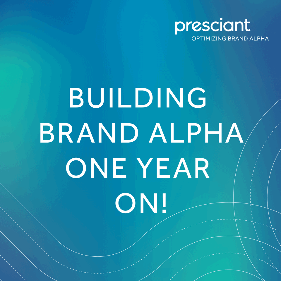 Building Brand Alpha One Year On! Presciant