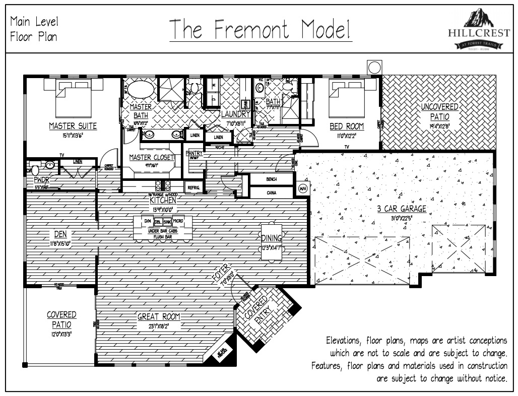 Freemont floorplan august 2018 Hillcrest at Forest Trails