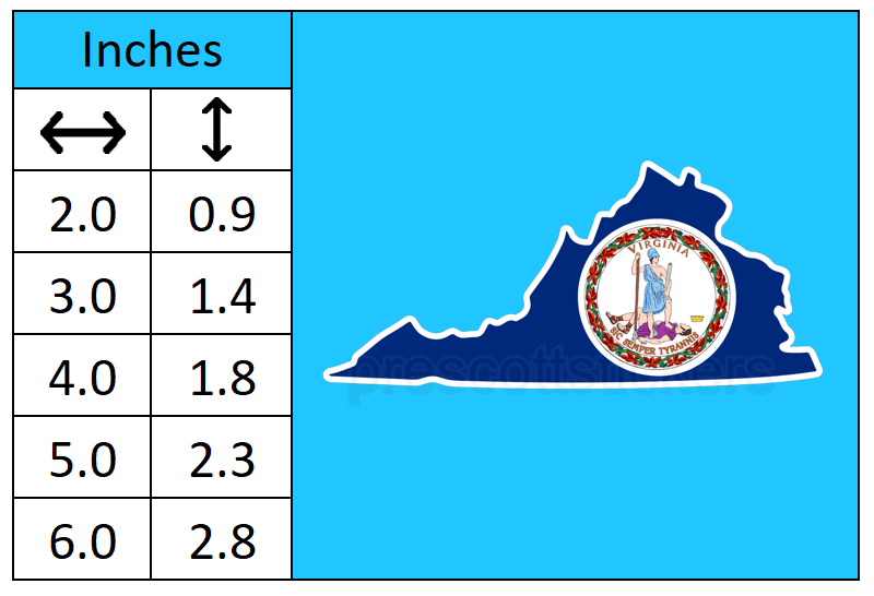 Virginia Flag State Outline Car Window Vinyl Laptop Sticker Decal