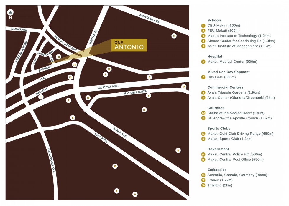 San Antonio Makati Map One Antonio Low Rise Makati Condo by Avida Land