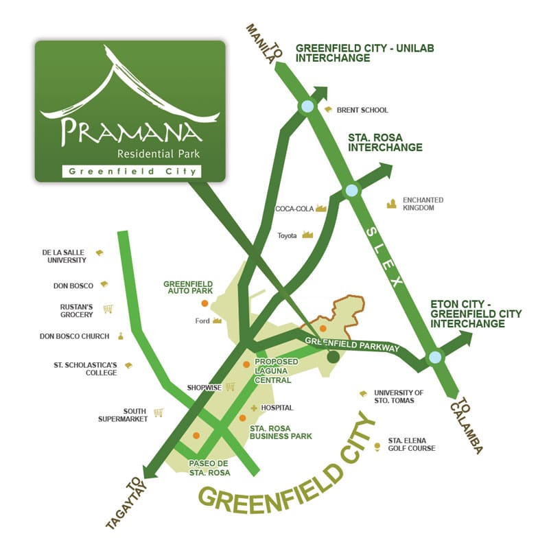 Macabling Sta Rosa Map Pramana Residential Park Lots For Sale Greenfield Sta Rosa