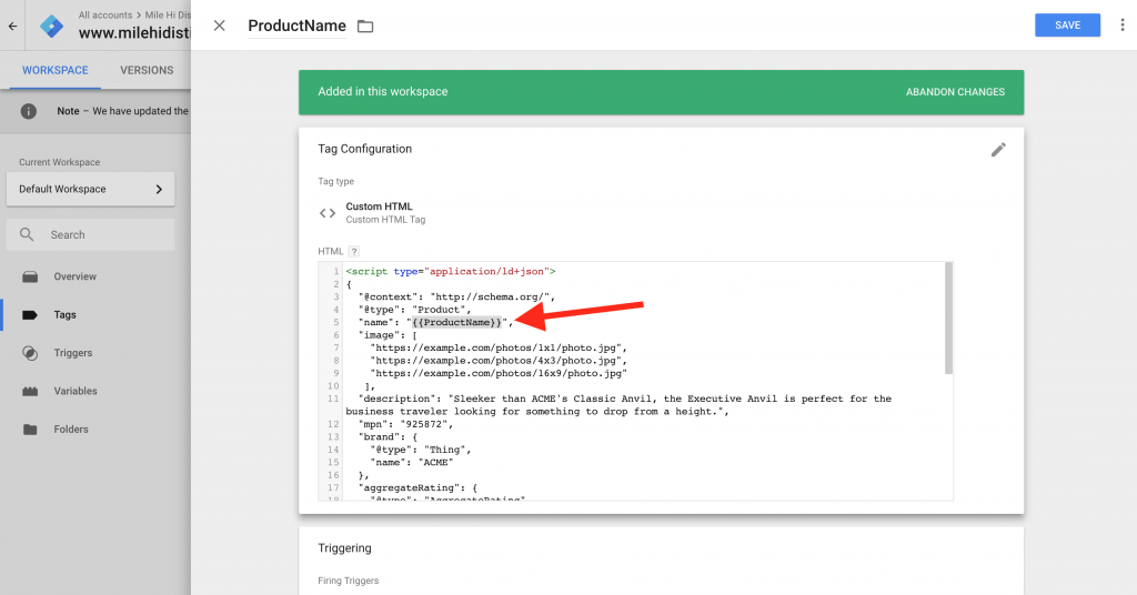 Add Variable Into HTML Presence Media