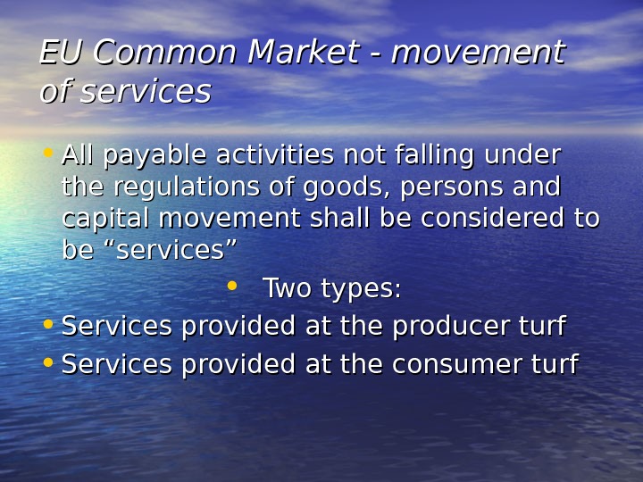 EU Common Market EU Common Market