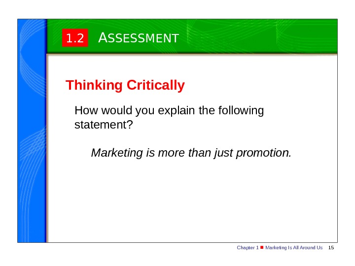 Chapter 1 Marketing Is All Around Us