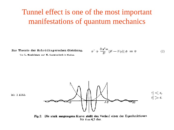 Tunnel Effect in Quantum Science Alexander Gabovich