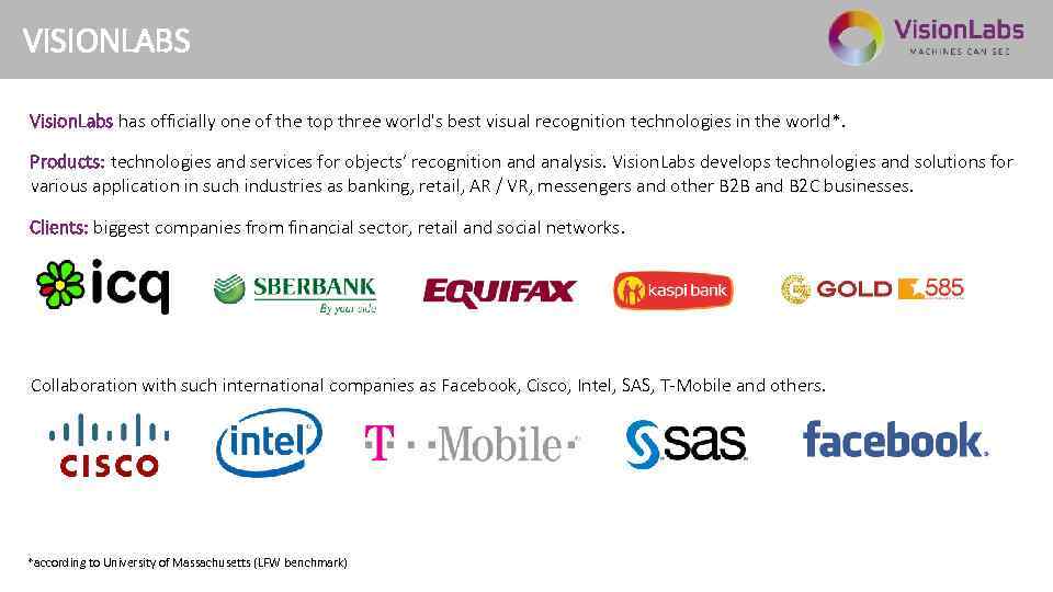 VISIONLABS TECHNOLOGIES AND SOLUTIONS VISIONLABS Vision Labs