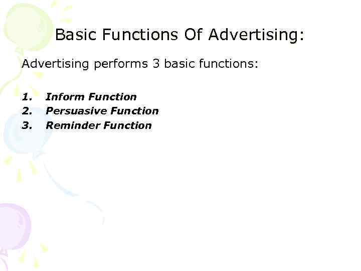 Presentation on Advertising Management Basic Functions Of