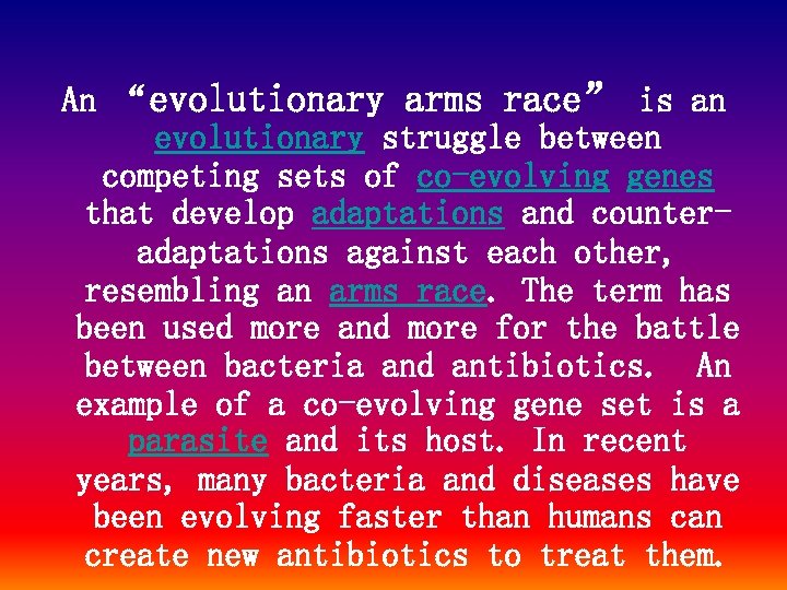 Antibiotic Cycling A solution to the evolutionary arms