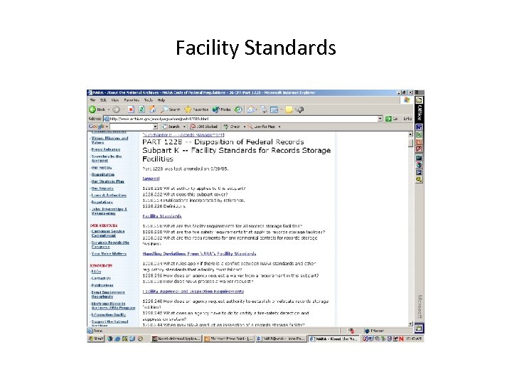 Facility Standards for Federal Records Storage Facilities 36