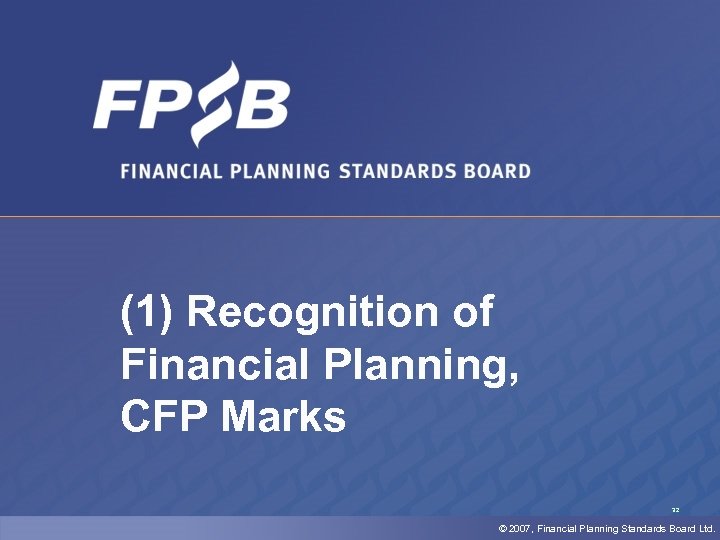 Financial Planning and the CFP Marks A