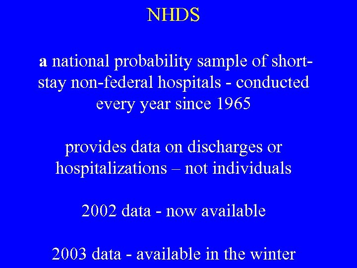 Studying Injuries Using the National Hospital Discharge Survey