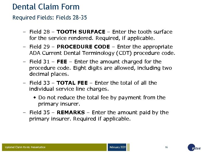February 2007 03 23 05 Updated Claim Forms