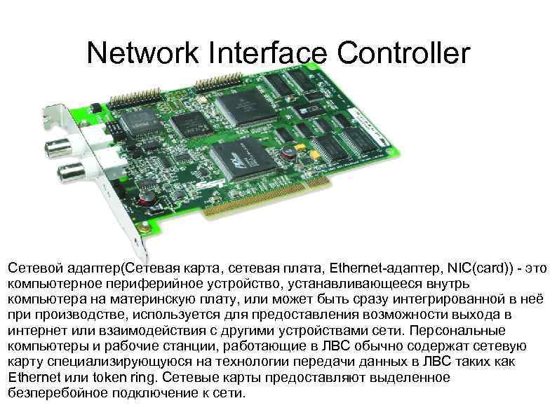 Network Interface Controller Сетевой адаптер Сетевая карта сетевая плата