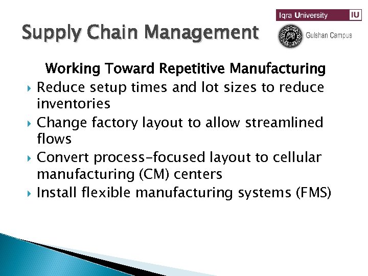 Supply Chain Management Manufacturing Supply Chain Management