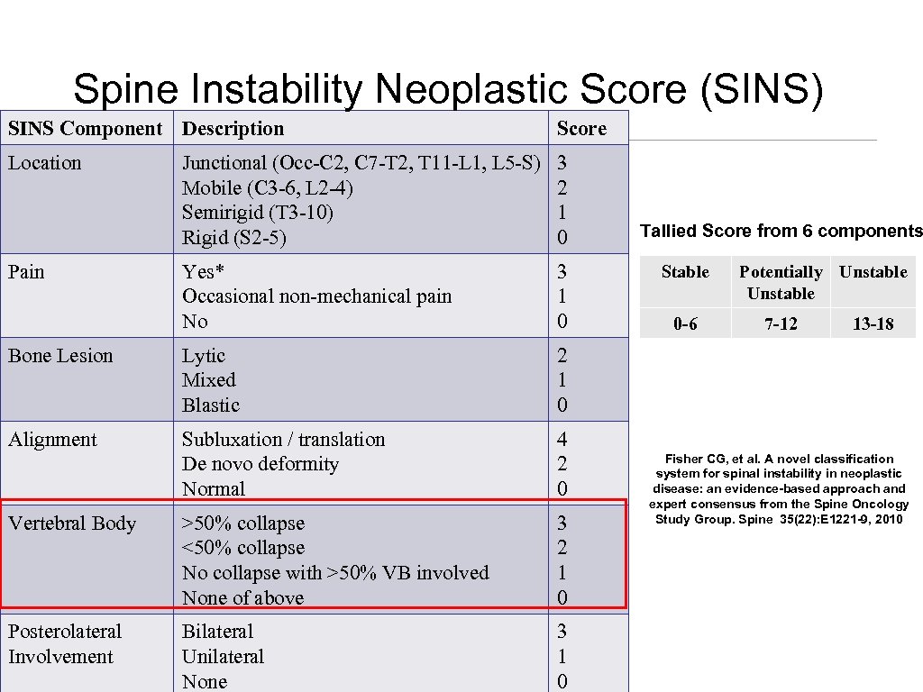 SPINE SBRT The MSKCC Spine Service IAEA Singapore