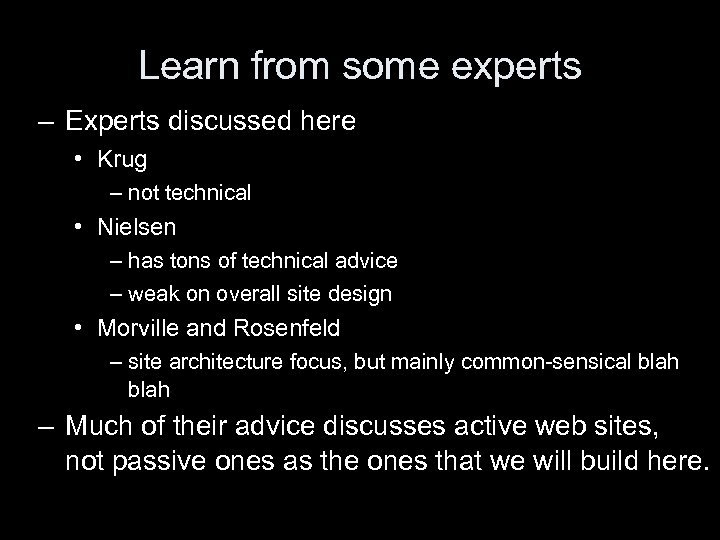 LIS 650 lecture 3 Web site design Thomas