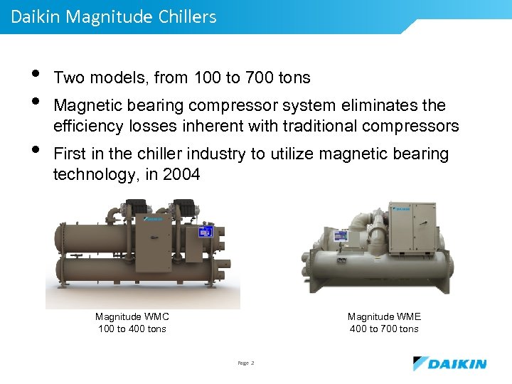 e Magnitude Bearing Chiller 2014 Daikin