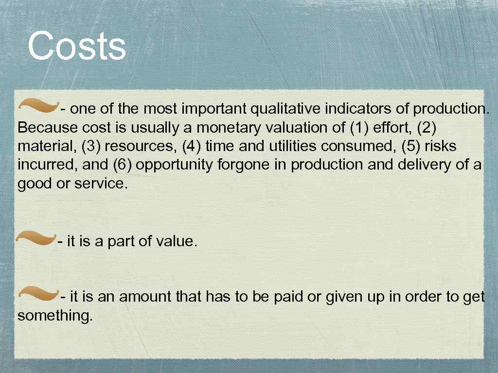 Production Costs of Enterprise 1 Production costs definition