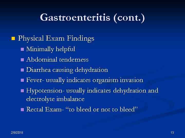Gastroenteritis Infections of the GI Tract and Diarrhea