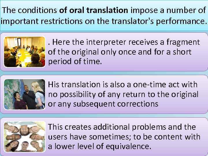 Lecture No 3 MAIN TYPES OF TRANSLATION Basic