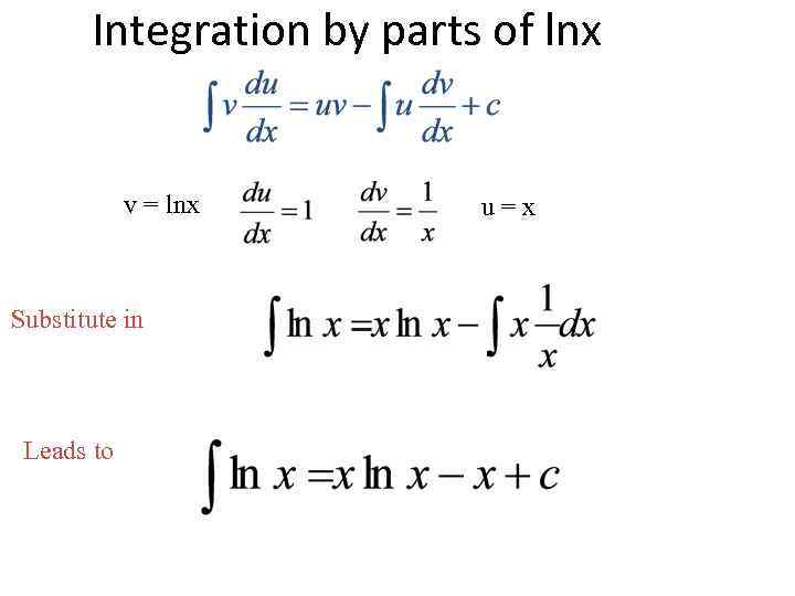 Integration By Parts This Is The Name
