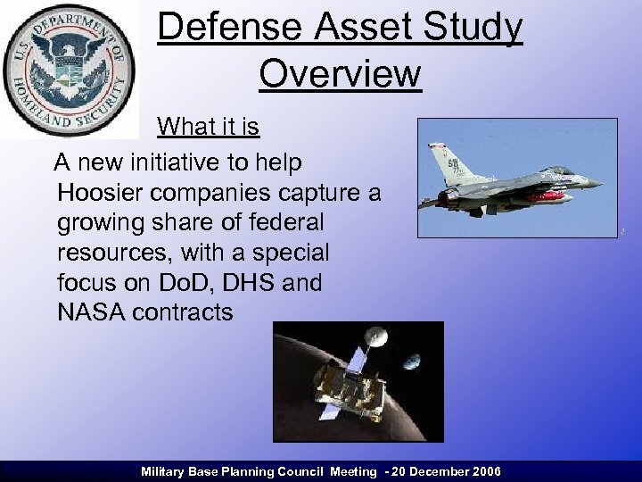 MILITARY BASE PLANNING COUNCIL Second Meeting December 20