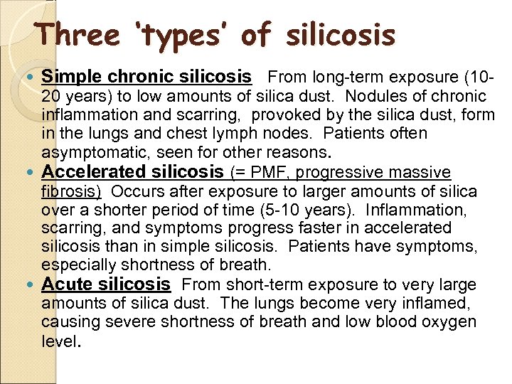 Internal medicine department 2 Pneumoconiosis Silicatosis Vibration