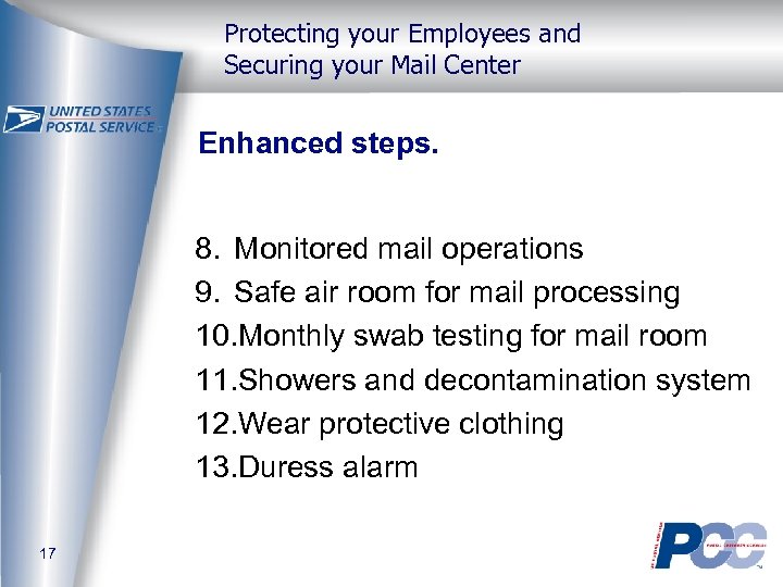 Protecting your Employees and Securing your Mail Center