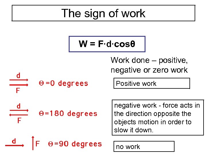 Work Energy and Power Lesson 1 Basic Terminology