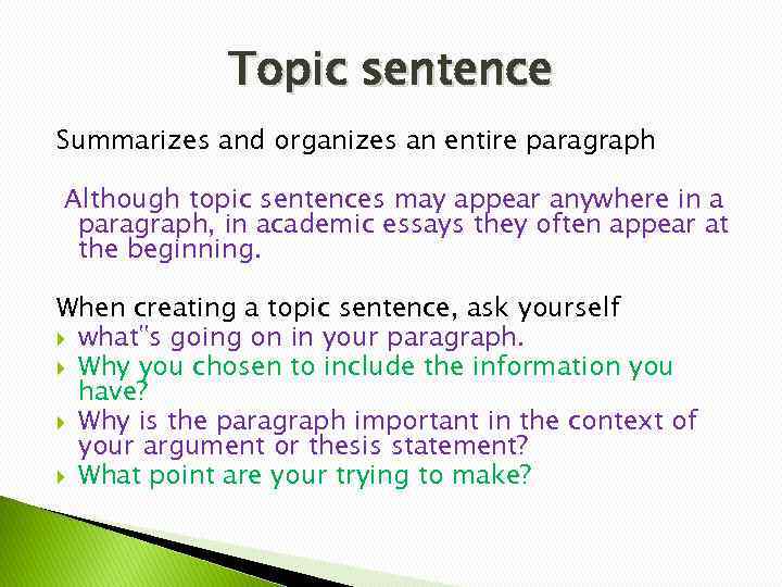 Strong Body Paragraphs A strong body paragraph explains