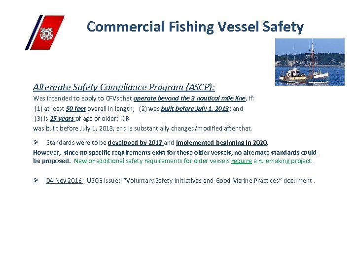Dan Hardin Commercial Fishing Vessel Safety 13 th