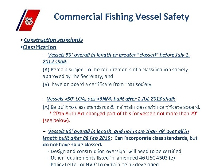 Dan Hardin Commercial Fishing Vessel Safety 13 th