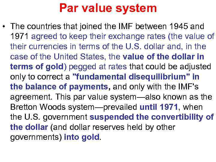International Fund History of IMF