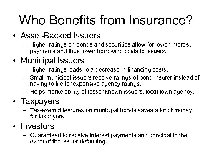 Finance 431 PropertyLiability Insurance Lecture Financial Guaranty