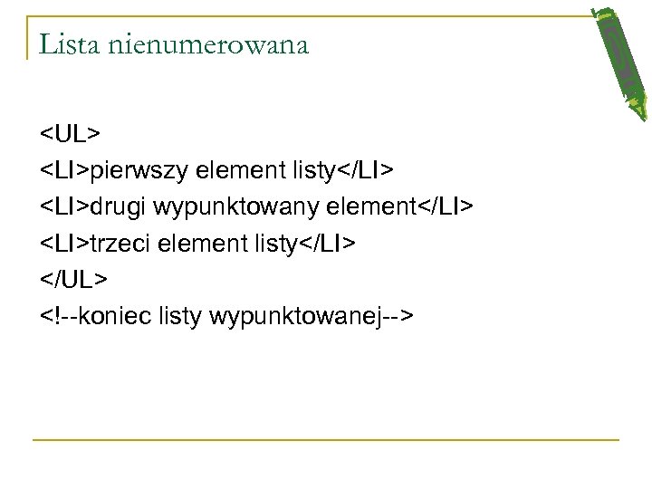 Wstęp do baz danych — język HTML Dr