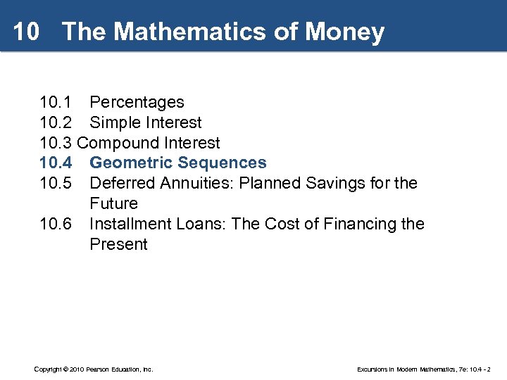10 The Mathematics of Money 10 1 Percentages