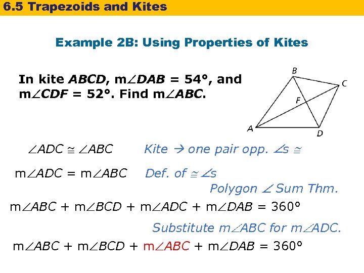 6 5 Trapezoids and Kites Warm Up Lesson