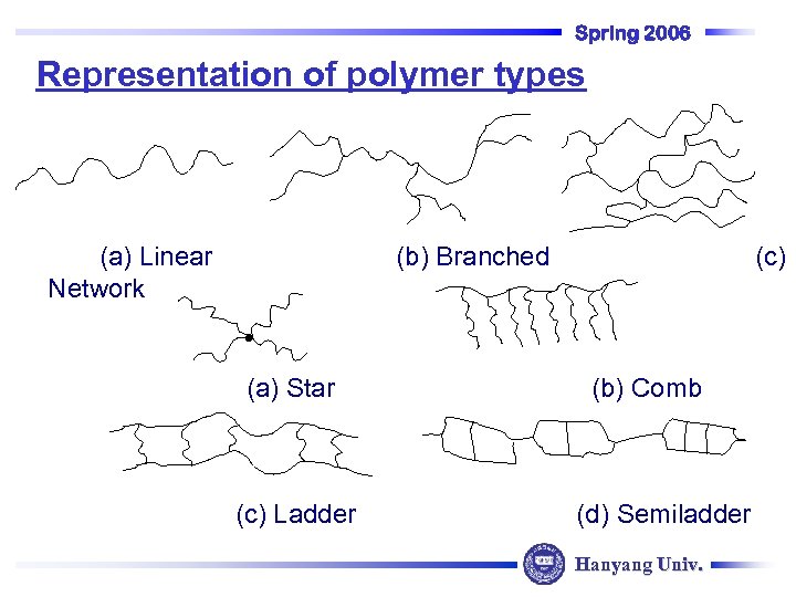Spring 2006 Polymer Chemistry Basic Principles and Introduction